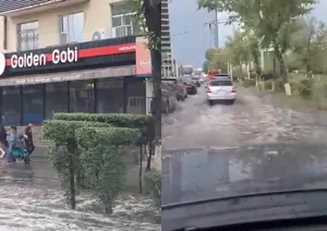 ХОТЫН ТӨВ ЗАМУУД УСАНД АВТЛАА
Ус зайлуулах шугам хоолойгүйн улмаас түр зуурын ширүүн бороо нуур далай мэт болжээ.